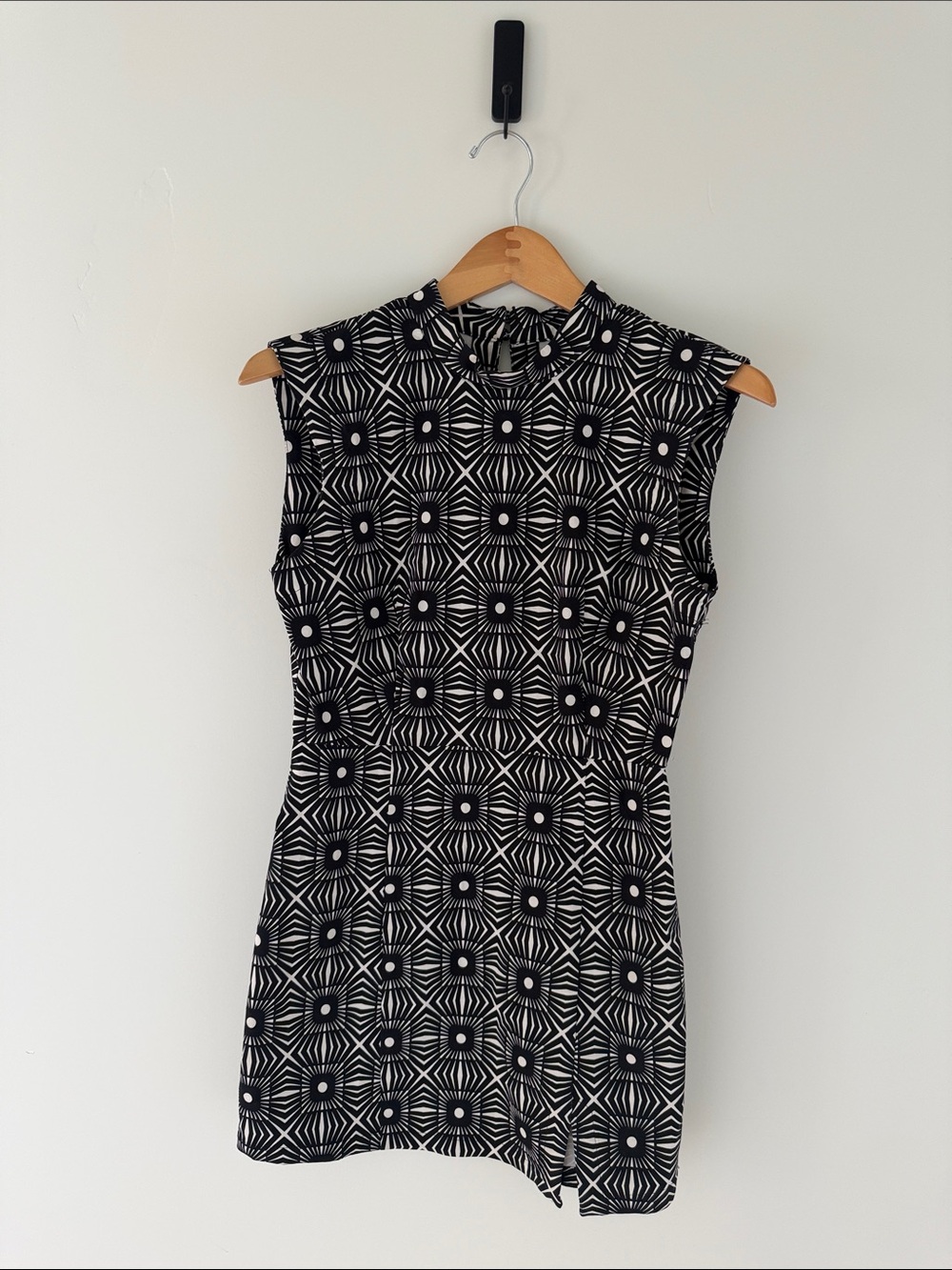 Anthropologie Black & White Geometric Mini Dress